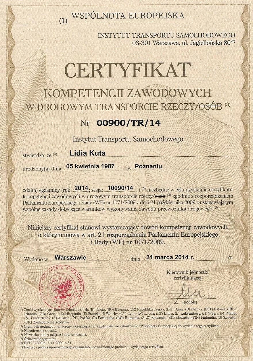 Dokumenty certificat z napisem europa.