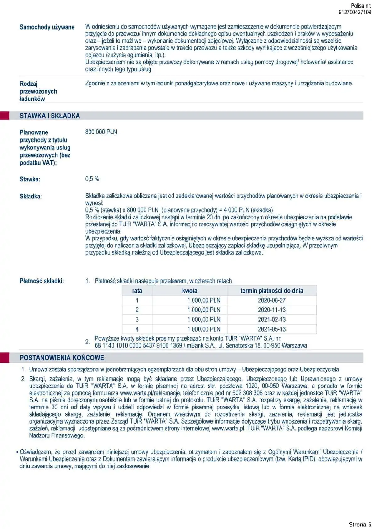 Czerwony i niebieski dokument.